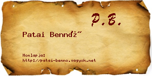 Patai Bennó névjegykártya